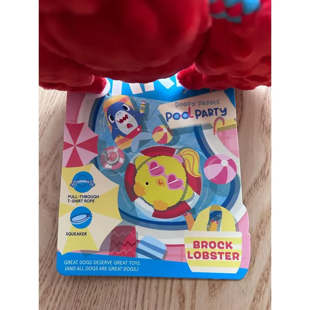 New bark lobster doggy paddle pool party toy pull through T-shirt rope squeaker